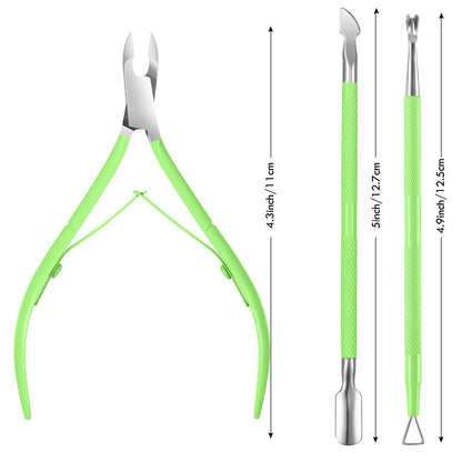 Cuticle Trimmer & Pusher – Professional Stainless Steel Manicure/Pedicure Tool for Nails