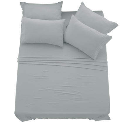 LUX Décor 6-Piece Sheet Set – Soft Microfiber Bedding with Deep Pocket Fitted Sheet & 4 Pillowcases (Paisley)