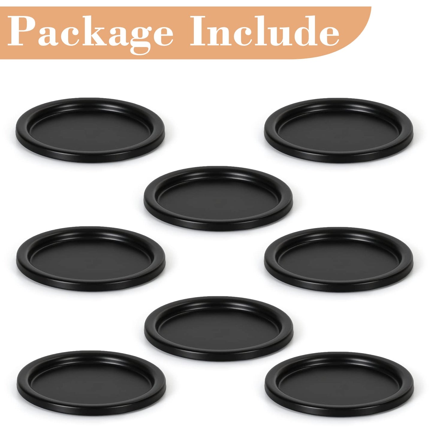 Black Iron Plate Candle Holder- Set of 4 |3.8" D x 0.2" H| Decorative Iron Pillar Candle Plate, Elegant Candle Stand for LED & Wax Candles, Incense Cones, Spa, Weddings (4 pcs)