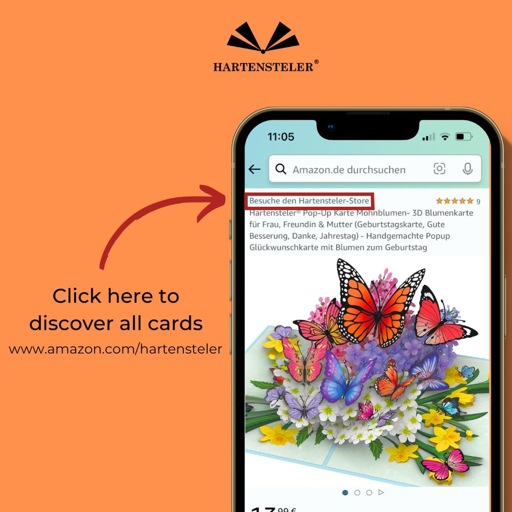 Hartensteler® Butterflies in Nature Pop Up Card - 3D Butterfly Card.
