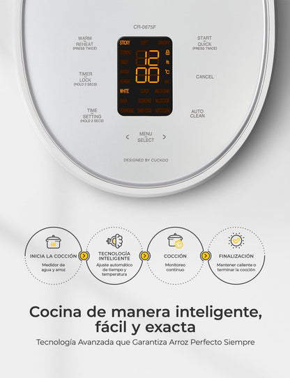 Rice Cooker 6 Cup Uncooked / 12 Cup Cooked, Fuzzy Logic, Delay Timer, Keep Warm, Steamer, Non-Stick Pot, Gray (CR-0675FG) – Gently Used
