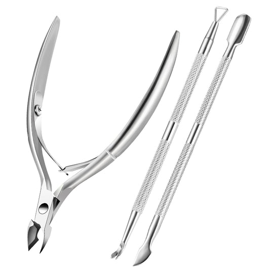 Cuticle Trimmer & Pusher – Professional Stainless Steel Manicure/Pedicure Tool for Nails