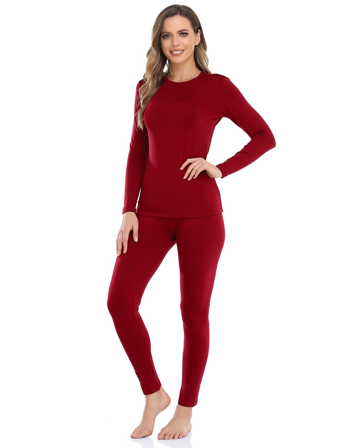 WEERTI Thermal Underwear for Women Long Johns with Fleece Lined, Base Layer Women Cold Weather Top Bottom