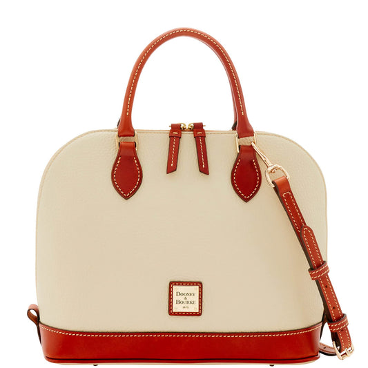 Dooney & Bourke Women's Zip Zip Satchel in Pebble Grain Leather, Large Handbag with Adjustable & Detachable Shoulder Strap