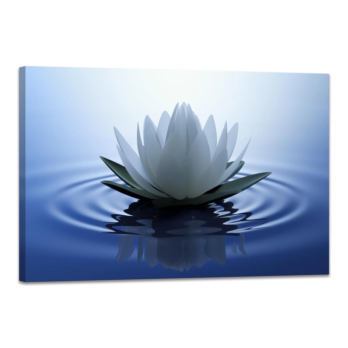 Canvas Prints Art Lotus Floral Pictures Wall Art for Zen Office Decor Meditation Poster Modern Artwork Painting Framed Ready to Hang(12x16inch)