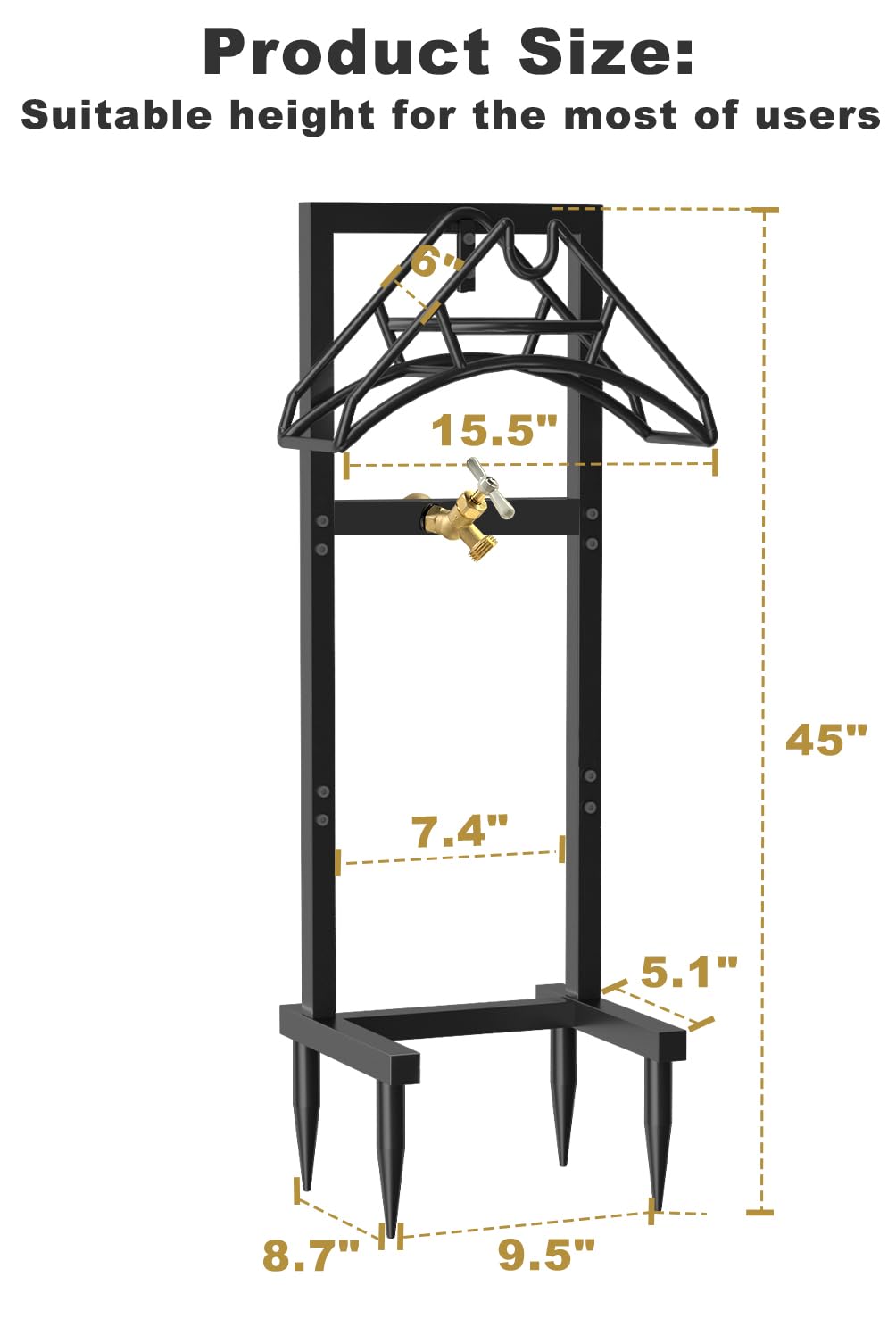Freestanding Garden Hose Holder – Heavy Duty Metal Outdoor Hose Organizer