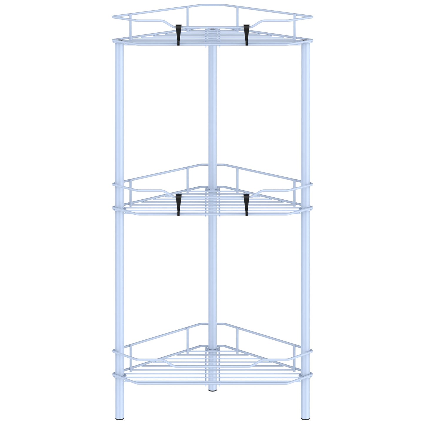 4 Tier Floor Standing Corner Shower Caddy Organizer Shelf with Hooks