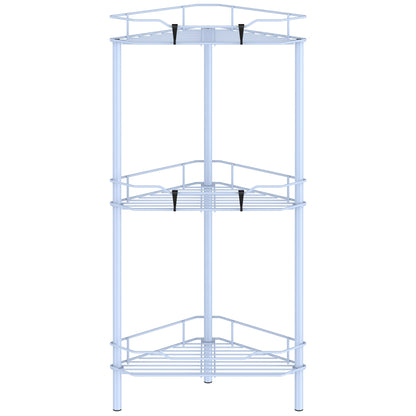4 Tier Floor Standing Corner Shower Caddy Organizer Shelf with Hooks