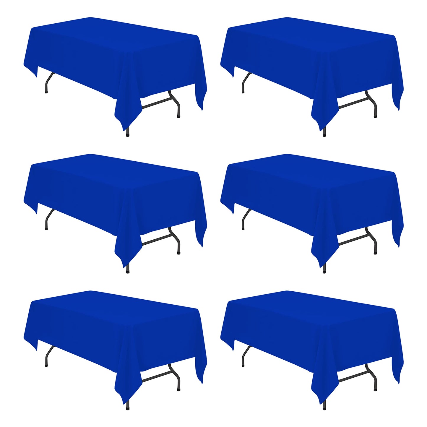 BRILLMAX 6 Pack Navy Blue Tablecloths for 8 Foot Rectangle Tables 60 x 126 Inch - 8ft Rectangular Bulk Linen Polyester Fabric Washable Long for Wedding Reception Banquet Party Buffet Restaurant