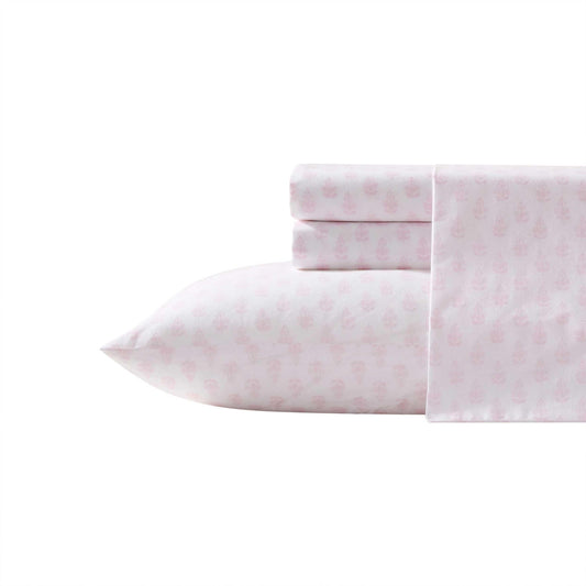 Laura Ashley - Sheet Set, Breathable Cotton Percale Bedding with Matching Pillowcases, Soft Home Decor
