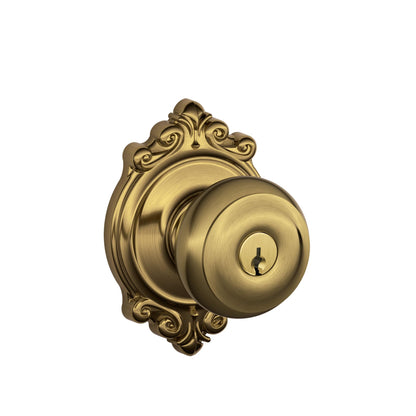 Schlage F51A GEO-625-CAM Georgian Knob with Camelot Trim – Bright Chrome