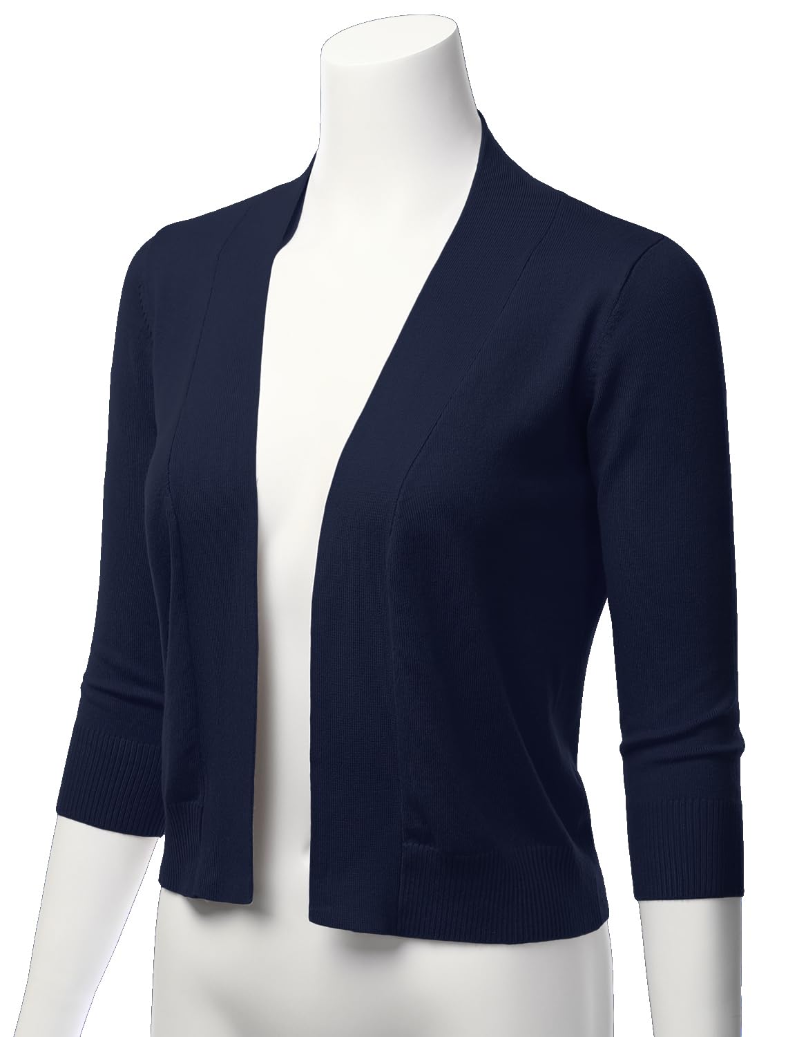 LALABEE Cardigan boléro court classique à manches 3/4 pour femme ouvert sur le devant pour robes (S~XXL)