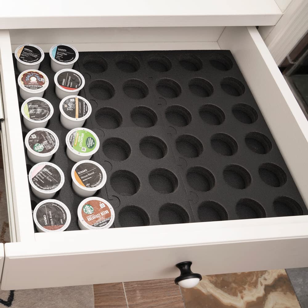 Kaffeepadhalter DIY Größe Organizer 60 Kompatibles Tablett Schublade hält mit Keurig K-Cup 