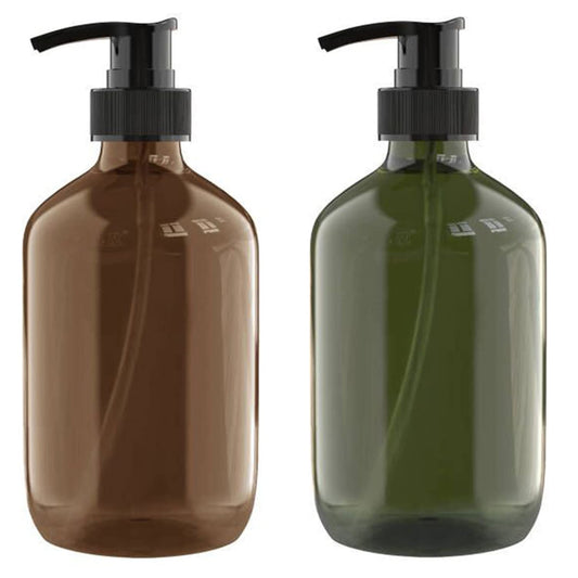 2 PCS 10 OZ Pump Bottle Plastic Pump Lotion Dispenser Empty Bottles for Shampoo Lotion Body Wash, Multicolor