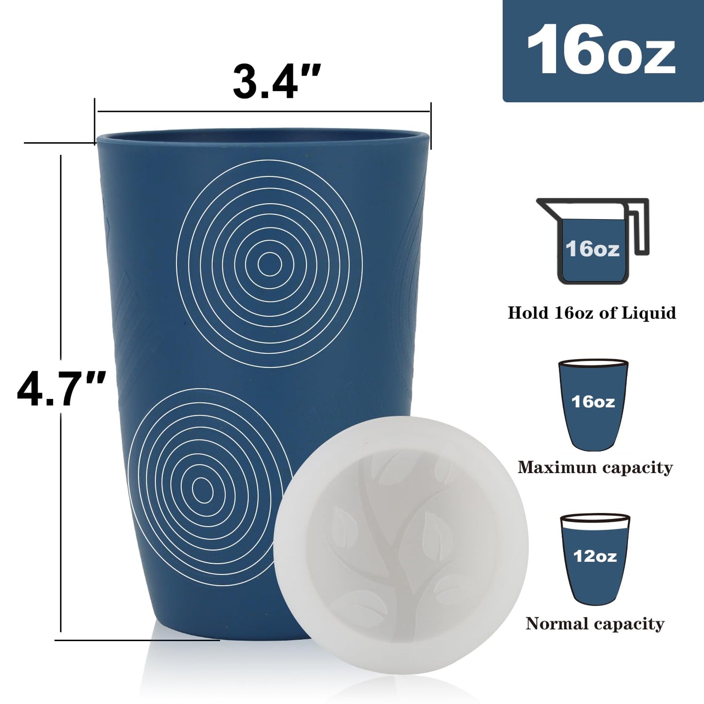 Homienly Wheat Straw Cups – Reusable, Unbreakable, Tumblers, Stackable & Dishwasher Safe