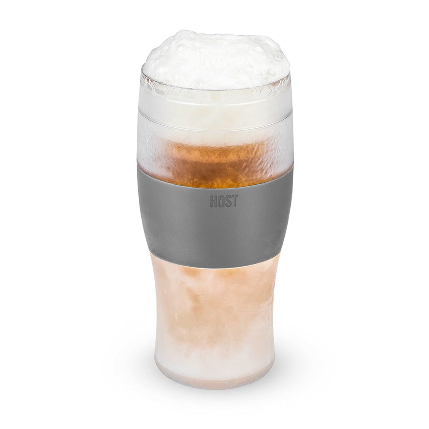 Host Freeze, Frozen Mugs, Freezable Pint Set, Beer Keep Your Drinks Cold, Double Walled Insulated Glasses, Tumbler for Iced Coffee, 16oz, Set of 2, Black