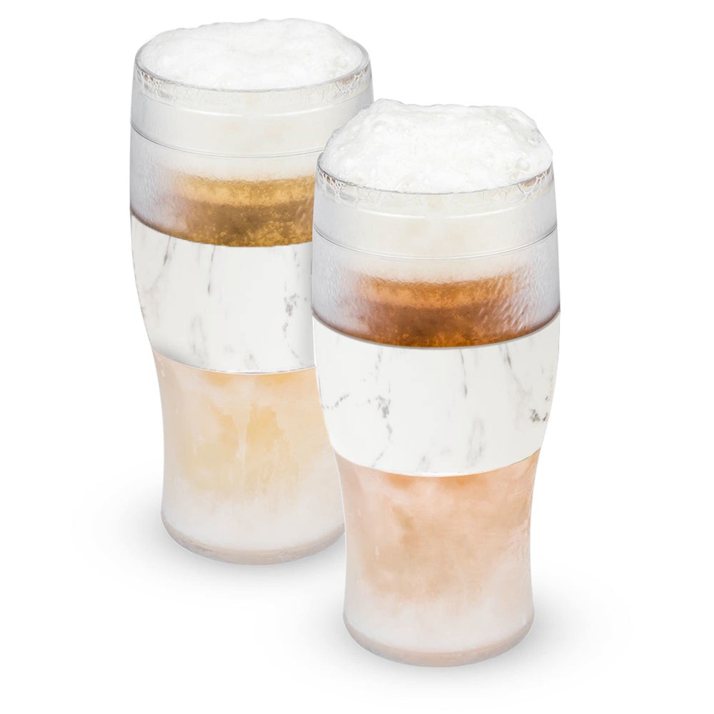 Host Freeze, Frozen Mugs, Freezable Pint Set, Beer Keep Your Drinks Cold, Double Walled Insulated Glasses, Tumbler for Iced Coffee, 16oz, Set of 2, Black