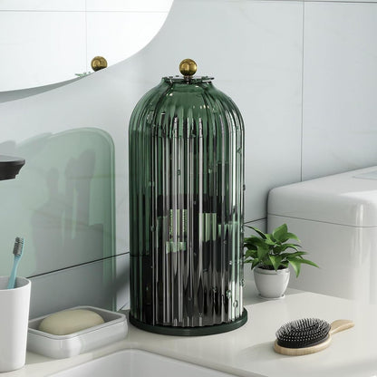 Multi-Use Bathroom Caddy, Dustproof Rotating Organizer with Cover