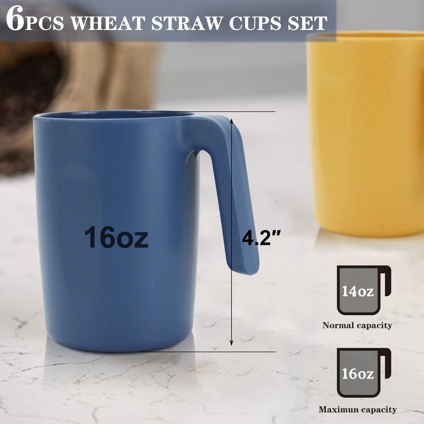 Homienly Wheat Straw Cups Plastic Cups Unbreakable Drinking Cup Reusable Dishwasher Safe Water Glasses Plastic Stackable Water Tumblers in Multi color(20 OZ 8 PCS)