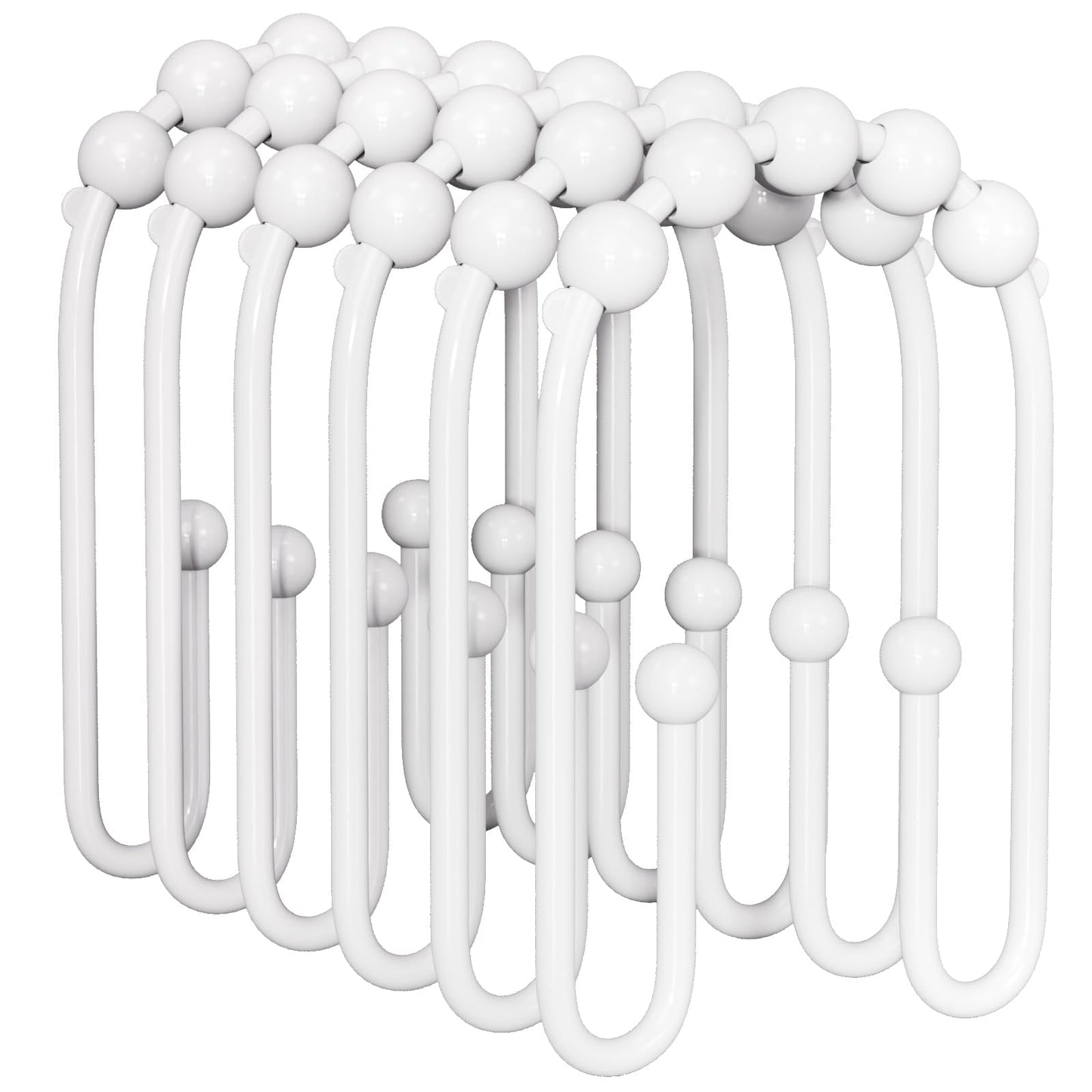 AmazerBath Shower Curtain Hooks, Metal Shower Curtain Rings Rust Proof, Double Sided Shower Curtain Hooks for Shower Curtain Liner Smooth Brushed Nickel Shower Hook Rings for Bathroom, Set of 12