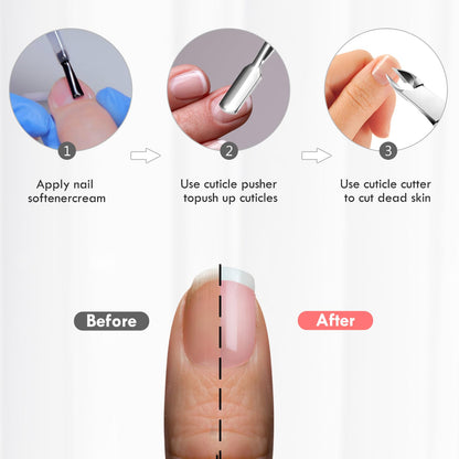 Cuticle Trimmer & Pusher – Professional Stainless Steel Manicure/Pedicure Tool for Nails