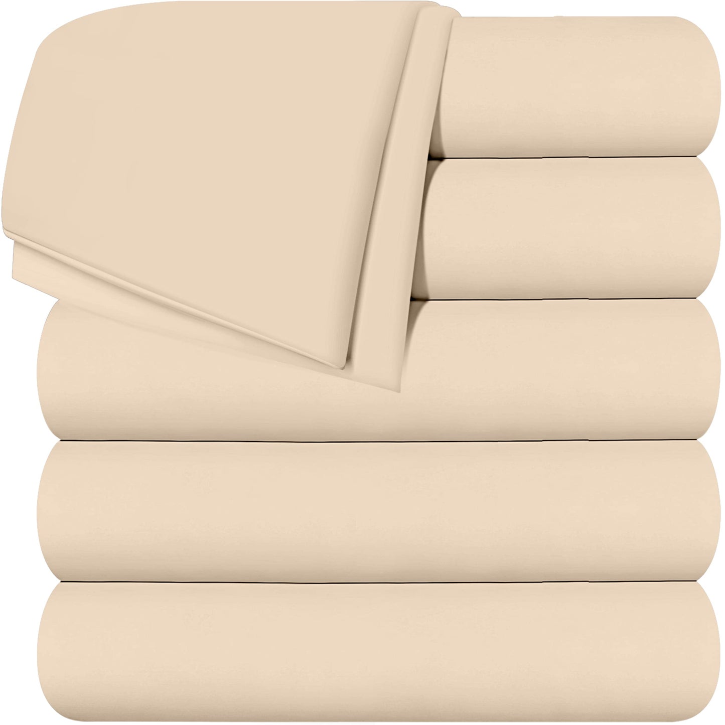 Draps plats Utopia Bedding - Lot de 6 - Tissu en microfibre brossé doux - Draps supérieurs résistants au rétrécissement et à la décoloration - Entretien facile (Queen, Blanc) 