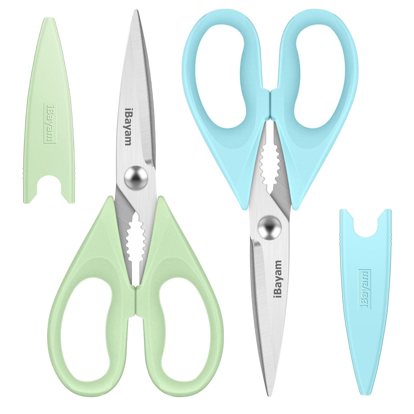 iBayam Kitchen Scissors All Purpose Heavy Duty, Kitchen Cooking Utensils Set, Cooking Gadgets Meat Poultry Shear Dishwasher Safe Food Cooking Scissors Stainless Steel Utility Scissors, Kitchen Gifts