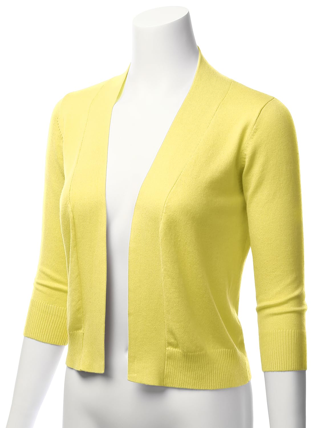 LALABEE Cardigan boléro court classique à manches 3/4 pour femme ouvert sur le devant pour robes (S~XXL)