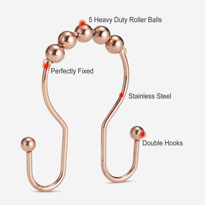 2-Pack Shower Curtain Hooks –12-Piece Each