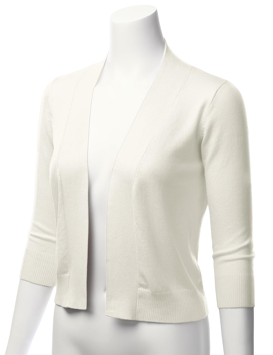 LALABEE Cardigan boléro court classique à manches 3/4 pour femme ouvert sur le devant pour robes (S~XXL)