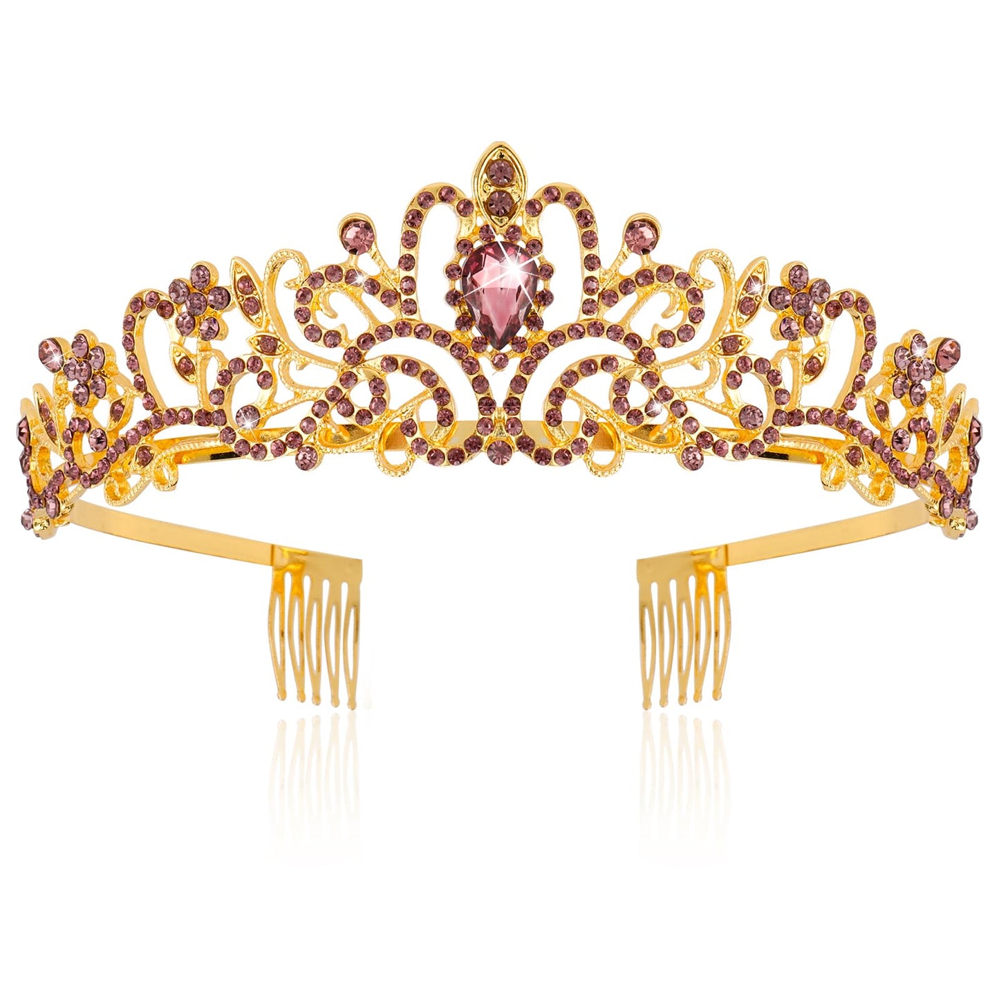 COCIDE Tiara Crystal Crowns Princess Rhinestone Crown with Combs Bride Headbands Bridal Wedding Prom Birthday Party Hair Accessories Jewelry for Women Girls (Silver)