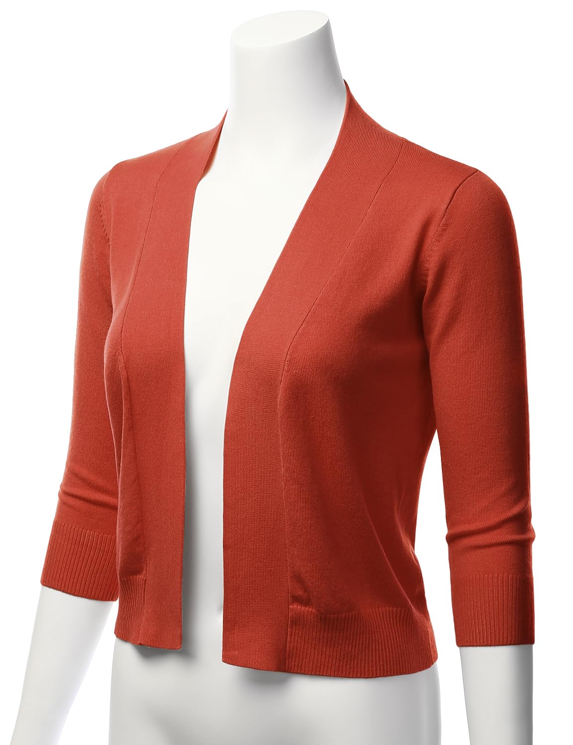 LALABEE Cardigan boléro court classique à manches 3/4 pour femme ouvert sur le devant pour robes (S~XXL)