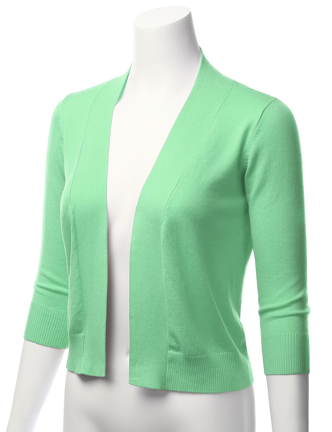 LALABEE Cardigan boléro court classique à manches 3/4 pour femme ouvert sur le devant pour robes (S~XXL)