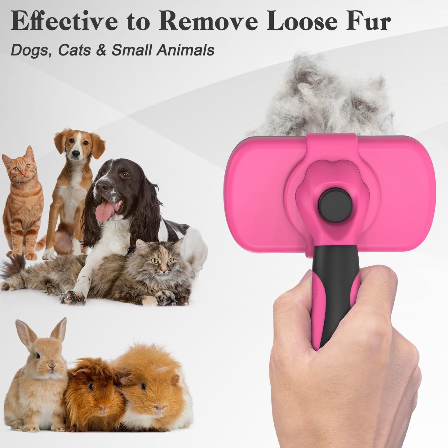 Swihauk Self Cleaning Slicker Brush - Skin Friendly for Dogs & Cats, Deshedding Grooming Tool for Shedding Hair, Puppy Brush for Haired Pets