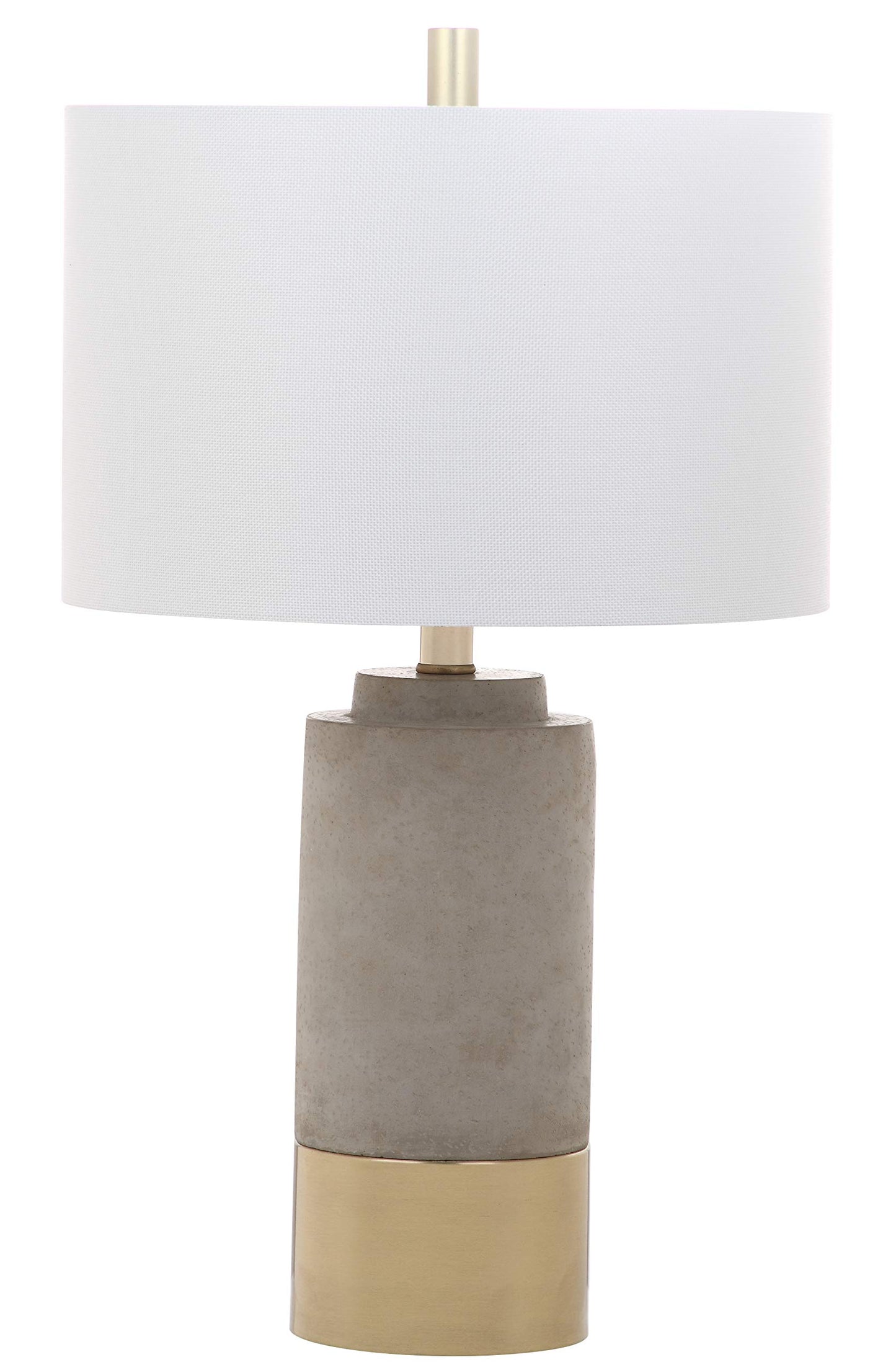 SAFAVIEH Lighting Collection Moderne zeitgenössische Bauernhaus-Lampen aus grauem Beton/Gold für Schlafzimmer, Wohnzimmer, Home-Office, Schreibtisch, Nachttisch, Tischlampe, 2er-Set (LED-Birnen im Lieferumfang enthalten) 