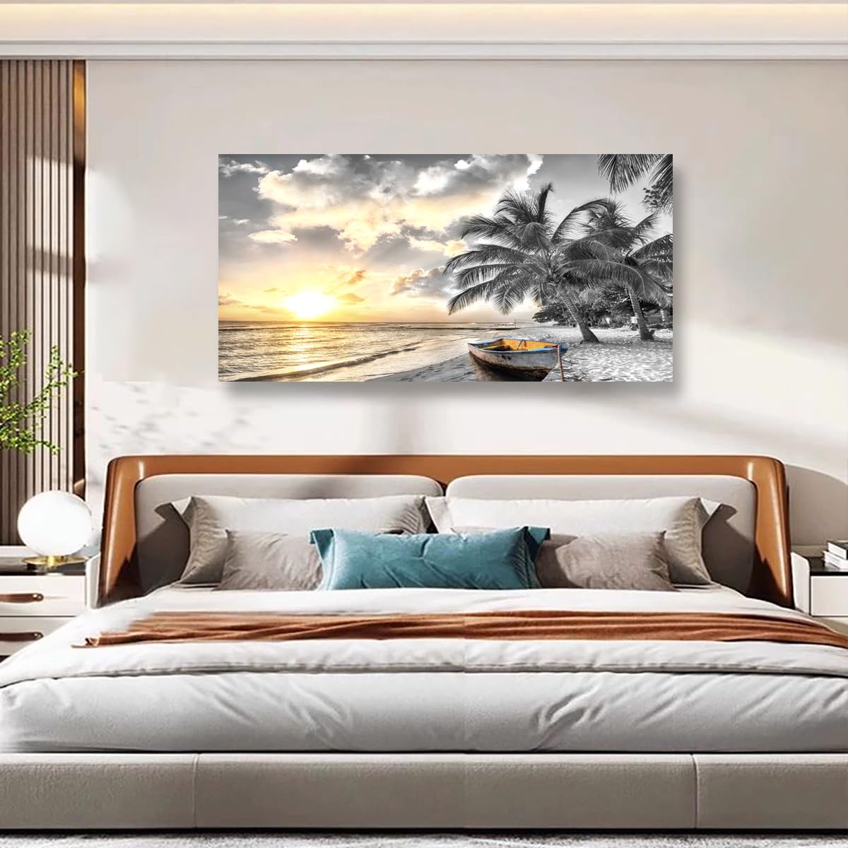 Golden Lotus Pictures Canvas Wall Art for Living room Office Bedroom Wall Decor,Flowers Wall Art Print Paintings Modern Abstract Oil Painting Artwork Waterproof Ready to Hang-20x40inch