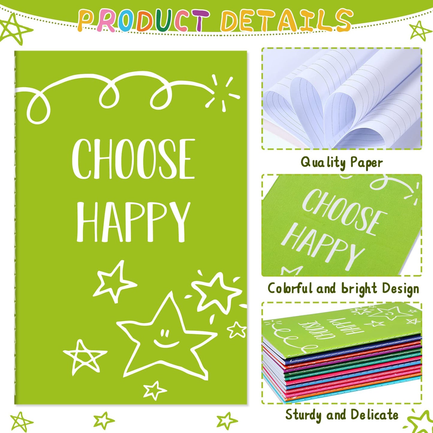 Zonon 24 Pcs Mini Colorful Notebooks Bulk Gifts, Funny Motivational Journals Notepads Inspirational Notepads Small Pocket Notebook Teacher Office Prizes Travel(Motivational Style)