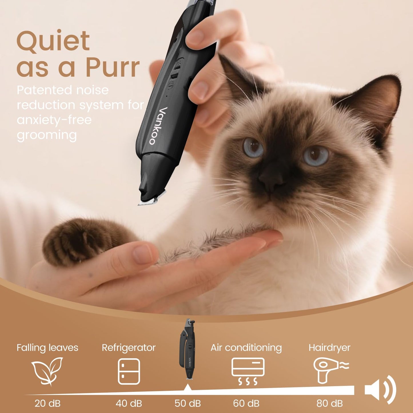 2-in-1 Dog & Cat Nail Clippers with LED Light, Rechargeable Pet Hair Trimmer, Waterproof Grooming Tool