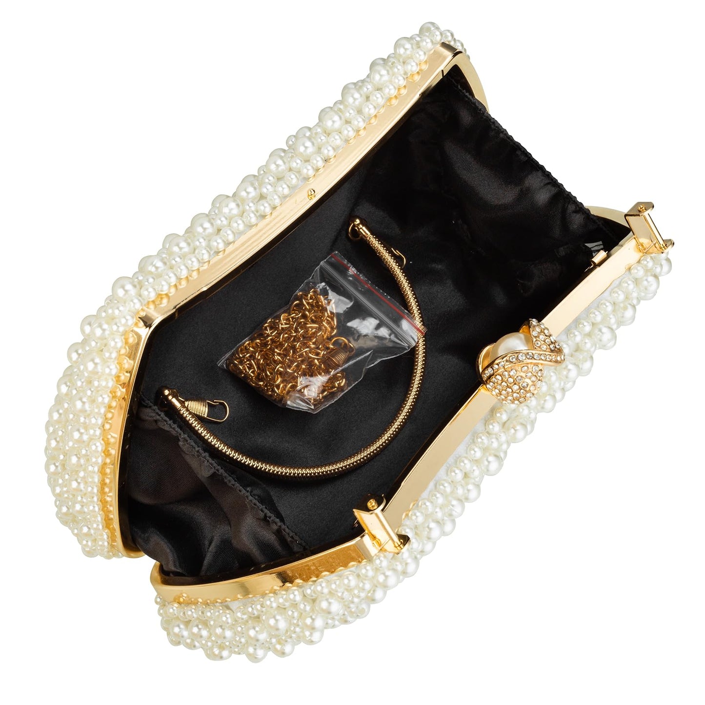 jessie Evening Bags and Clutches, Women's Beaded Evening Handbags Cocktail Prom Bridal Pearl Clutch Purses for Women Wedding