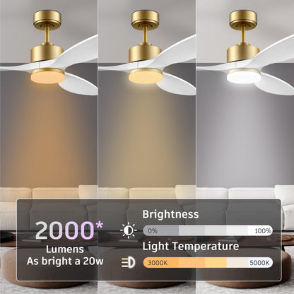 Smart LED Ceiling Fan – WiFi/Alexa Control, Quiet DC Motor, Indoor/Outdoor