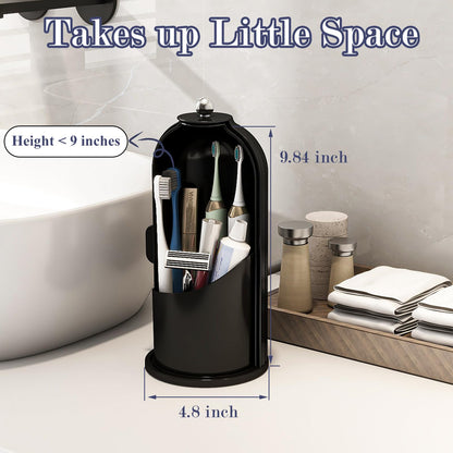 Multi-Use Bathroom Caddy, Dustproof Rotating Organizer with Cover