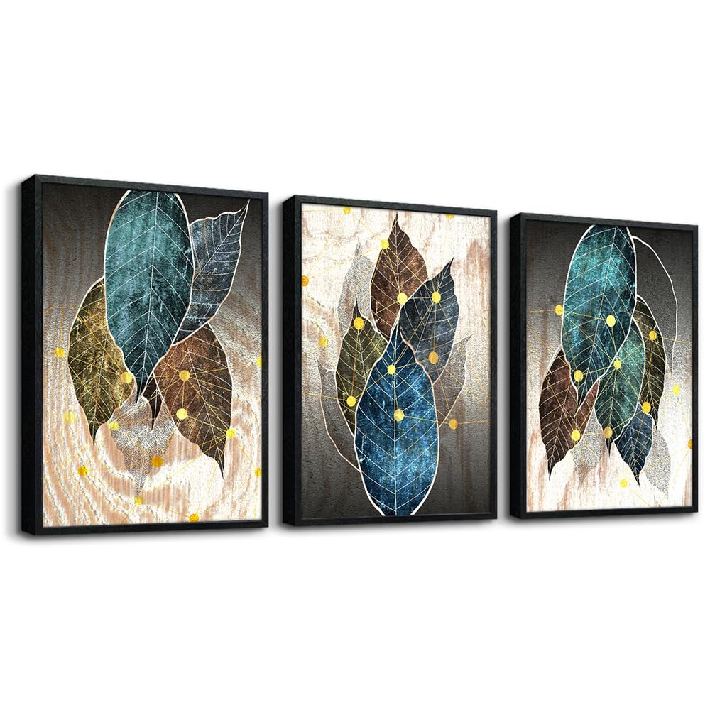 Canvas Wall Art For Living Room Bathroom Wall Decor For Bedroom Kitchen Artwork Canvas Prints Leaves Plant Painting 16" X 24" 3 Pieces Framed Modern Office Home Decorations Farmhouse Family Pictures