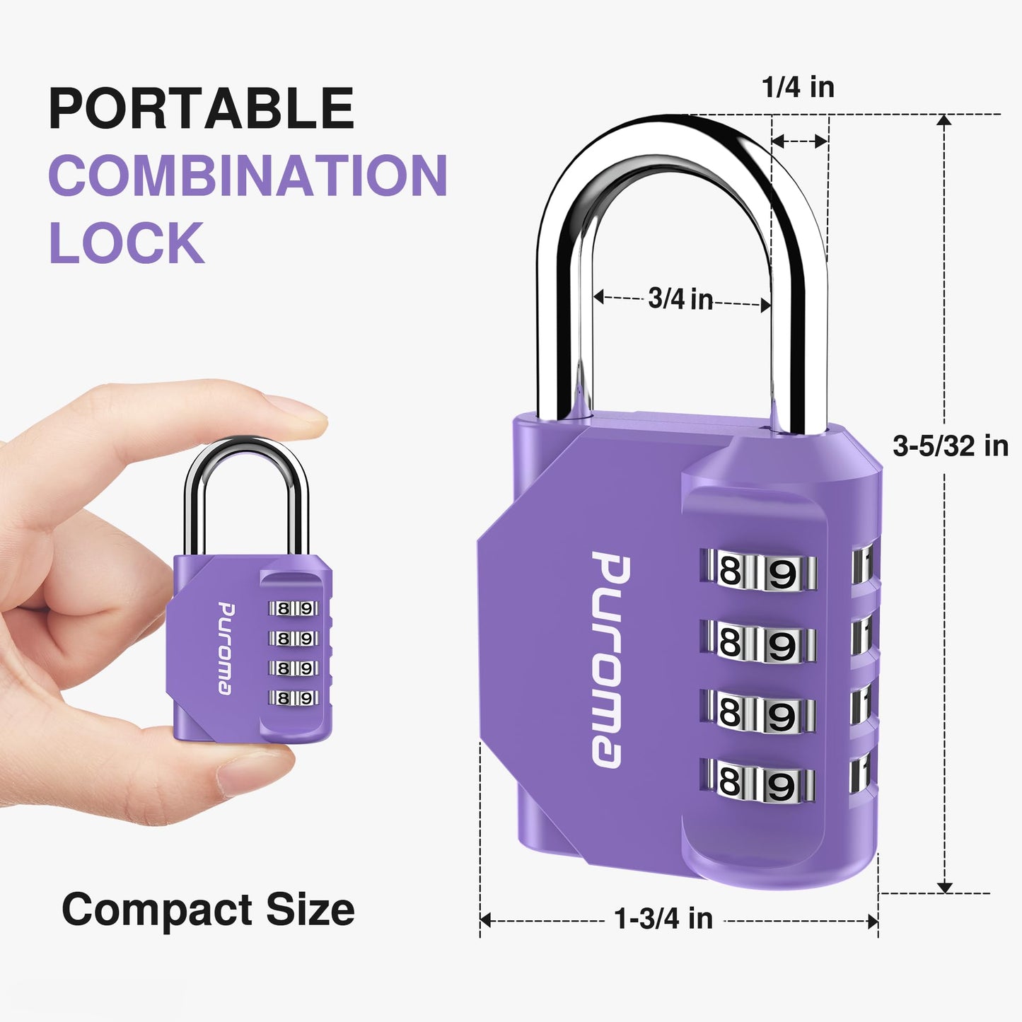 Puroma 4 Pack Combination Lock 4 Digit Locker Lock Outdoor Waterproof Padlock for School Gym Locker, Sports Locker, Fence, Toolbox, Gate, Case, Hasp Storage (Green)