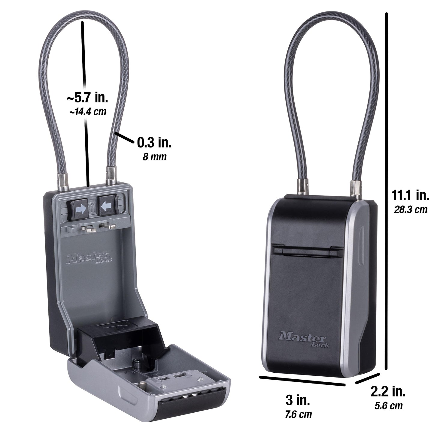 Coffre-fort à clés Master Lock, coffre-fort extérieur pour clés de maison, coffre-fort à clés avec serrure à combinaison, capacité de 5 clés, 5400EC, noir 