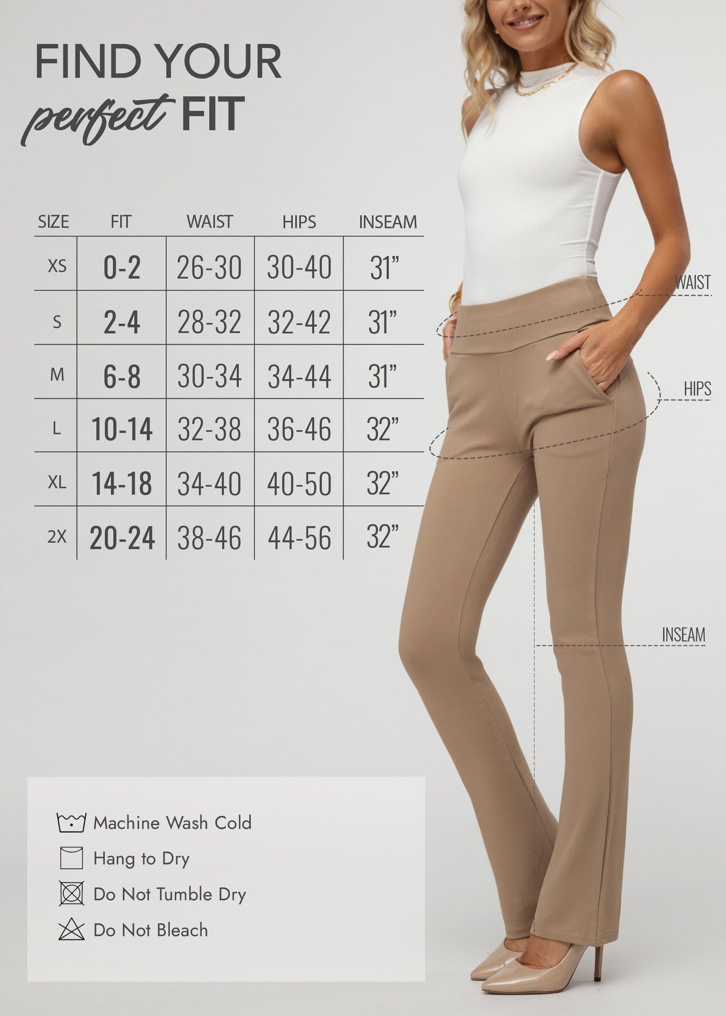 Pantalon habillé Conceited pour femme - Extensible - Contrôle du ventre - Confort toute la journée - Pantalon pour femme en taille standard et grande