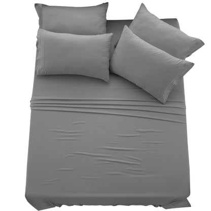 LUX Décor 6-Piece Sheet Set – Soft Microfiber Bedding with Deep Pocket Fitted Sheet & 4 Pillowcases (Paisley)