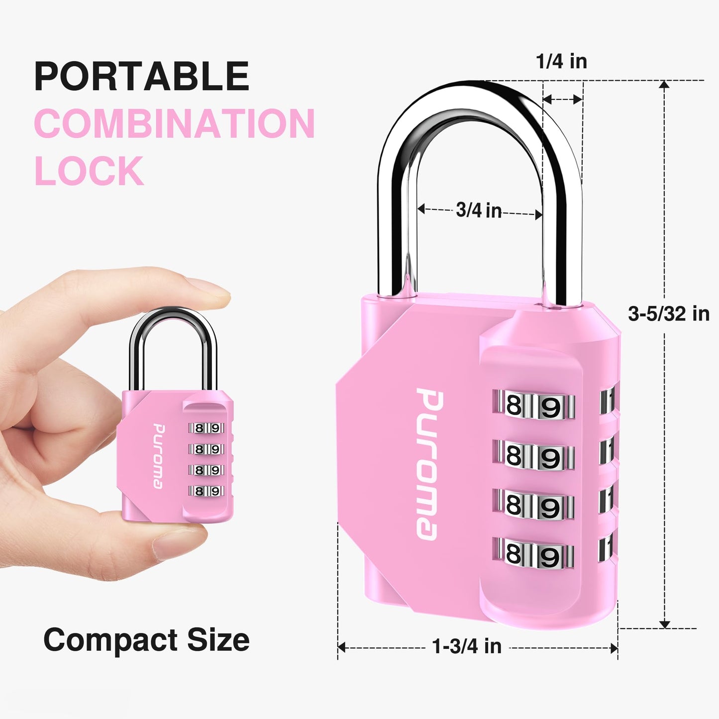 Puroma 4 Pack Combination Lock 4 Digit Locker Lock Outdoor Waterproof Padlock for School Gym Locker, Sports Locker, Fence, Toolbox, Gate, Case, Hasp Storage (Green)