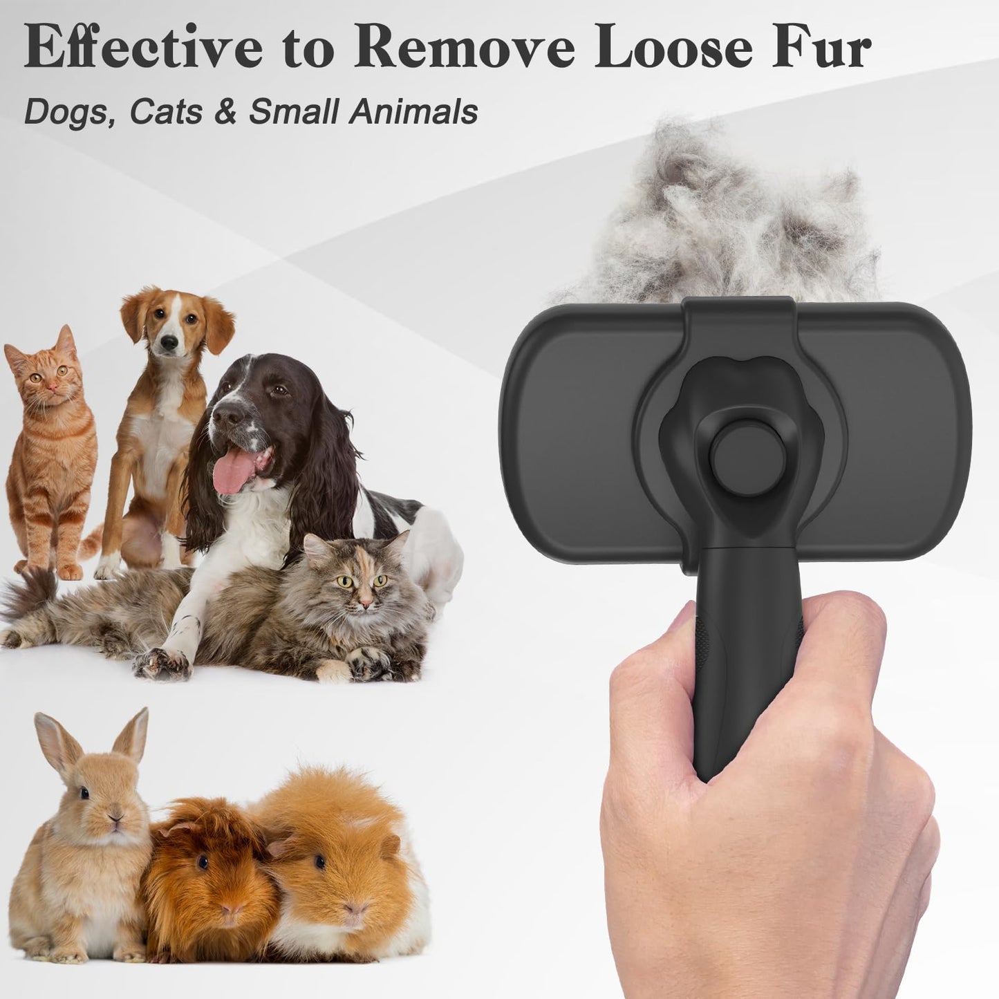 Swihauk Self Cleaning Slicker Brush - Skin Friendly for Dogs & Cats, Deshedding Grooming Tool for Shedding Hair, Puppy Brush for Haired Pets