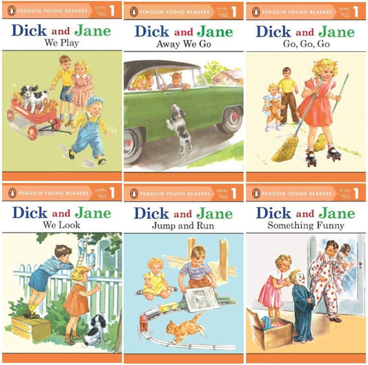 Dick und Jane Level 1 Readers - Kompletter Satz von 6 Kinderbüchern für 3-5 Jahre 