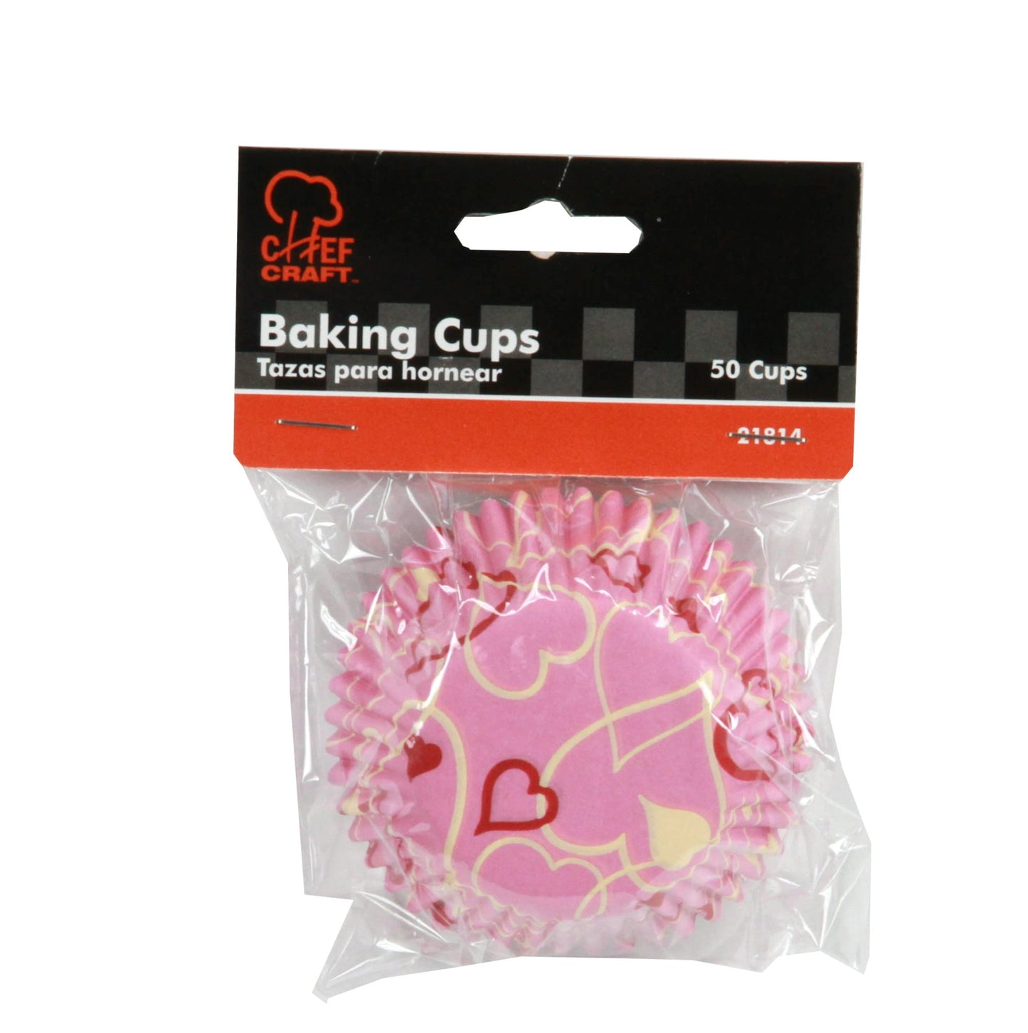 Chef Craft Paper Patterned Valentine's Cupcake Liner Set, 100 Count, Red/Pink
